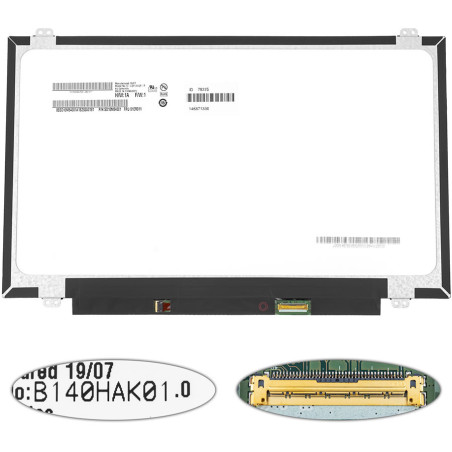 Матрица 14.0 BT140GW01 V.9 1366*768 40pin LED NORMAL глянцевая разъем слева внизу