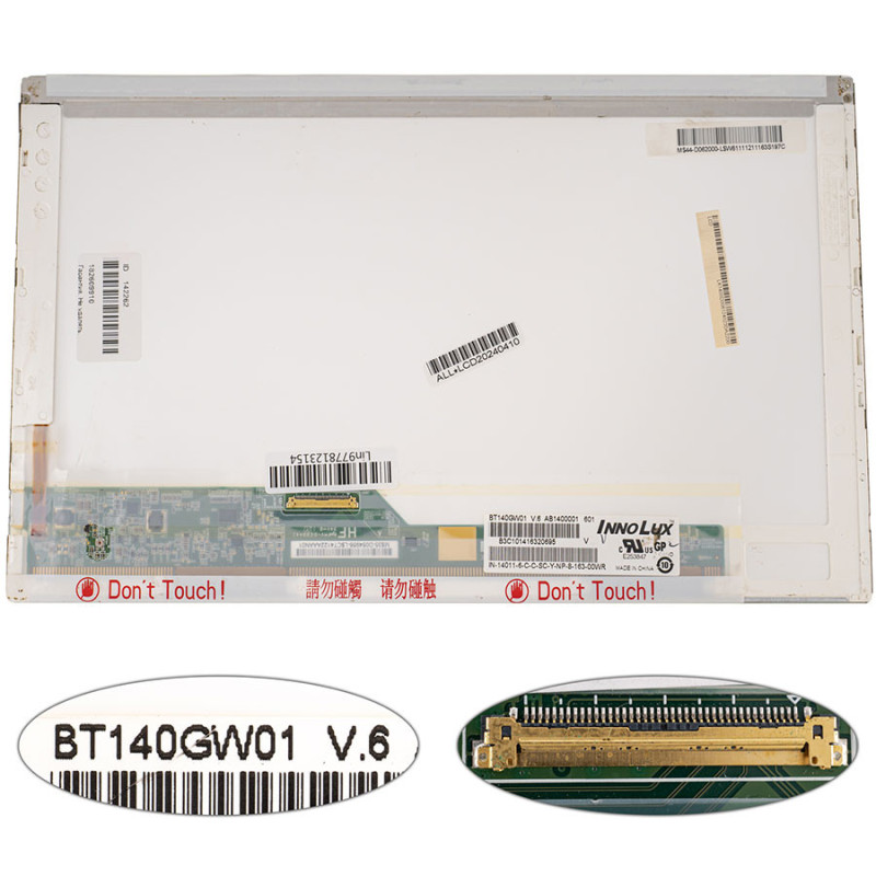 Матриця 14.0 BT140GW01 V.6 1366*768 40pin LED NORMAL глянсова роз'єм зліва внизу