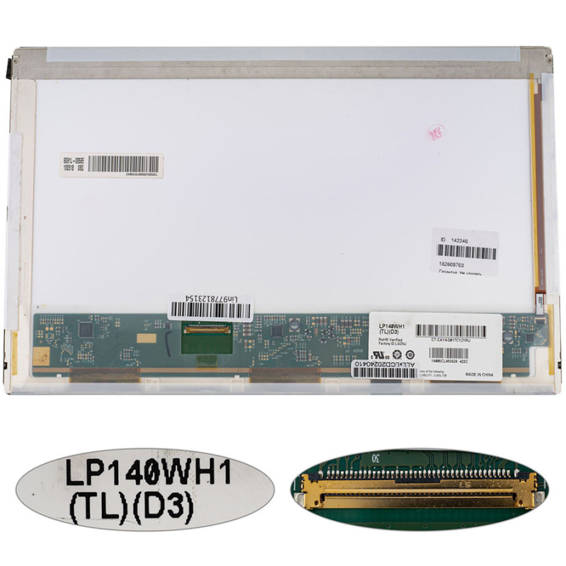 Матрица 14.0 LP140WH1-TLD3 1366*768 40pin LED NORMAL матовая разъем слева внизу Матрица 14.0 LP140WH1-TLD3 1366*768 40pin LED NORMAL матовая разъем слева внизу