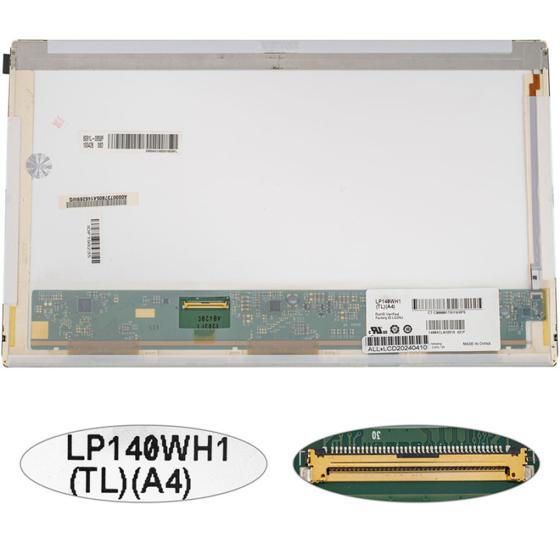 Матрица 14.0 LP140WH4-TLA4 1366*768 40pin LED NORMAL глянцевая разъем слева внизу Матрица 14.0 LP140WH4-TLA4 1366*768 40pin LED NORMAL глянцевая разъем слева внизу