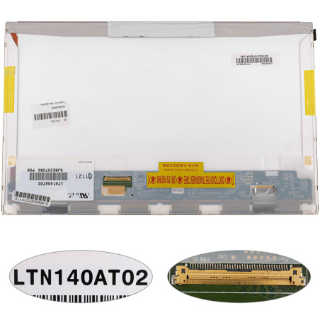 Матриця 14.0 LTN140AT02 1366*768 40pin LED NORMAL глянсова роз'єм зліва внизу