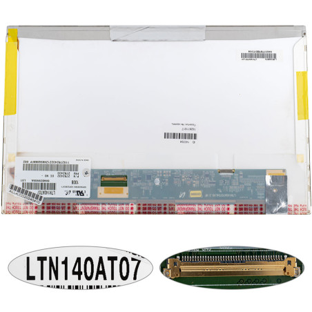 Матриця 14.0 LTN140AT07 1366*768 40pin LED NORMAL глянсова роз'єм зліва внизу