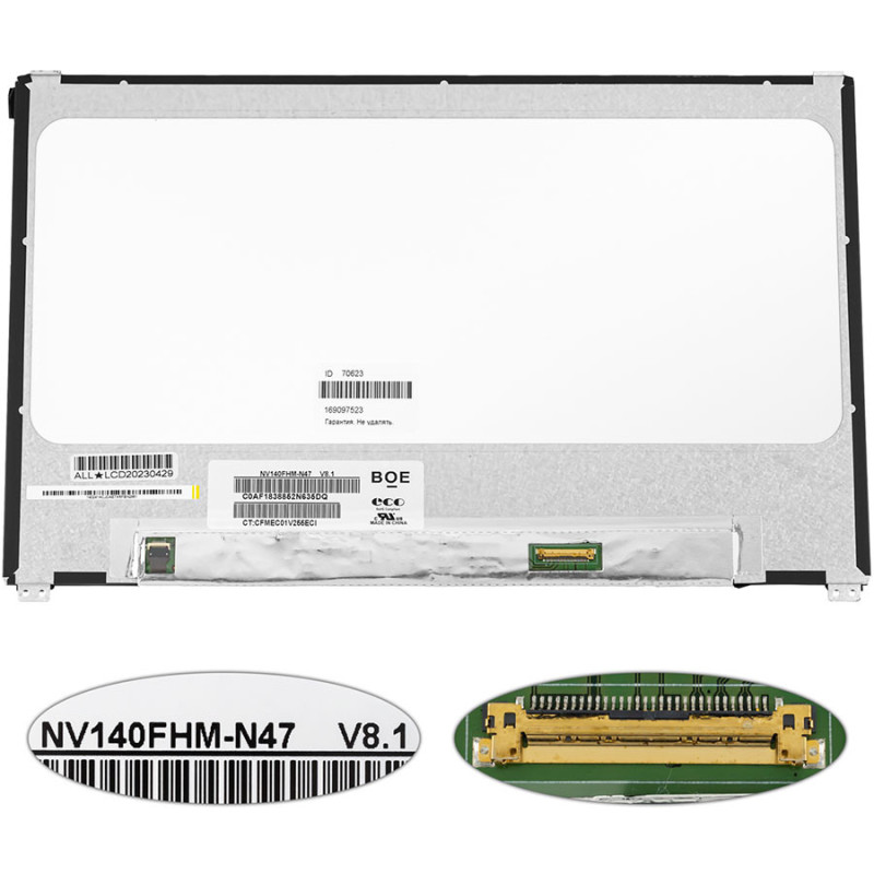 Матрица 14.0 NV140FHM-N47 1920*1080 30pin eDP IPS LED SLIM