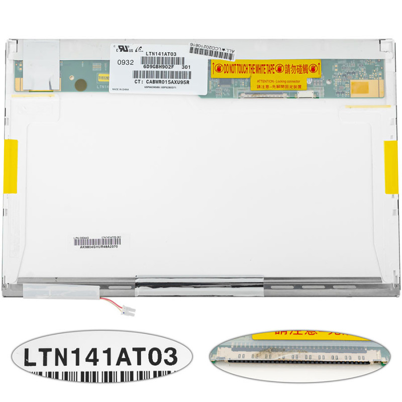 Матриця 14.1 LTN141AT03 1280*800 30pin 1CCFL NORMAL глянець роз'єм праворуч угорі