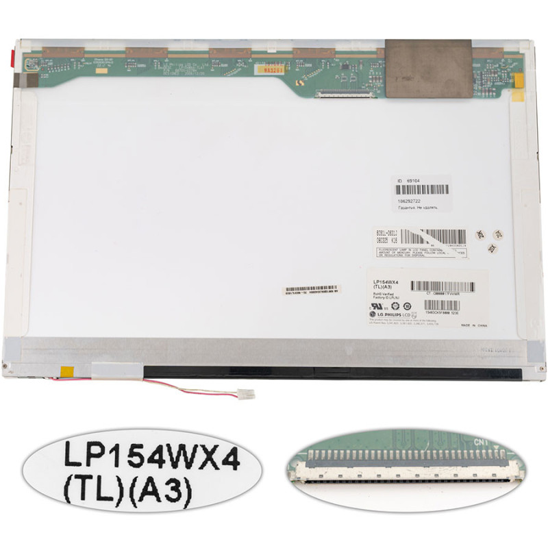 Матриця 15.4 LP154WX4-TLA3 1280*800 30pin 1CCFL NORMAL глянець роз'єм праворуч угорі Матриця 15.4 LP154WX4-TLA3 1280*800 30pin 1CCFL NORMAL глянець роз'єм праворуч угорі