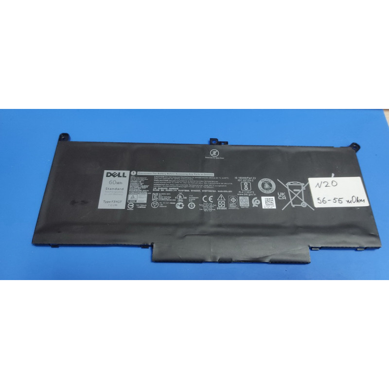 Батарея DELL Latitude 7280 7290 7380 7480 7490 E7280 E7480 F3YGT 7800mah 60Wh 7.6В Original Батарея DELL Latitude 7280 7290 7380 7480 7490 E7280 E7480 F3YGT 7800mah 60Wh 7.6В Original