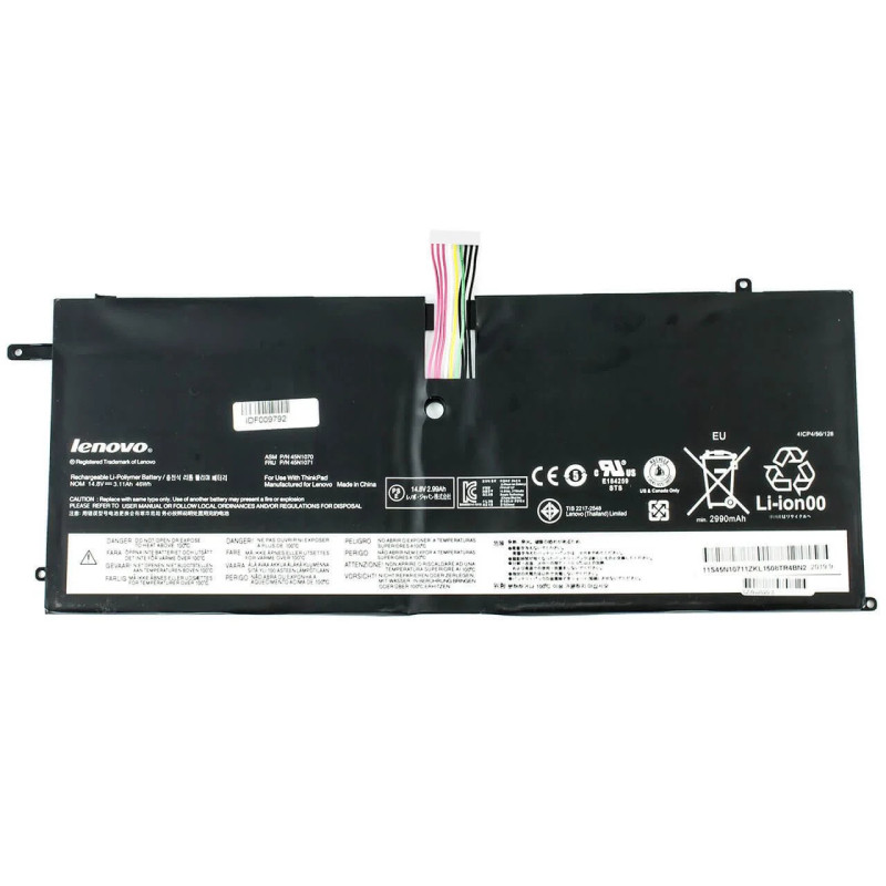 Батарея Lenovo ThinkPad X1 Carbon 1Gen 45N1070 45N1071 3110mah 46Wh 14.8В Original Батарея Lenovo ThinkPad X1 Carbon 1Gen 45N1070 45N1071 3110mah 46Wh 14.8В Original