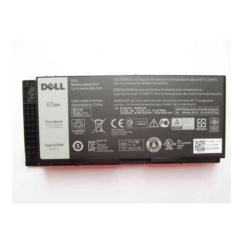 Батарея DELL Precision M4600 M4700 M4800 M6600 M6700 M6800 FV993 FJJ4W T3NT1 PG6RC N71FM 8550mah 97Wh 12.6B Original