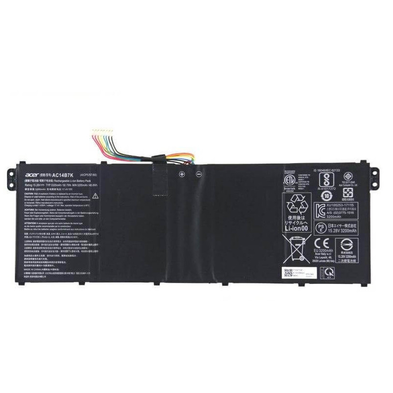 Батарея Acer Aspire ES1-531 B115 R3-131T V3-371 AC14B3K AC14B7K AC14B8K AC14B18K 3220mah 48Wh 15.2V Original Батарея Acer Aspire ES1-531 B115 R3-131T V3-371 AC14B3K AC14B7K AC14B8K AC14B18K 3220mah 48Wh 15.2V Original