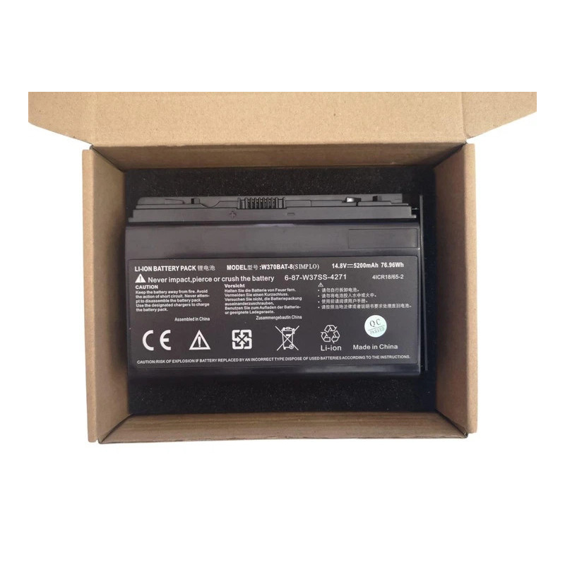 Батарея Clevo K590S K750S K660E W350ET W350ETQ W37ET NP6350 NP6370 6-87-W37SS-4271 W370BAT-8 5200mah 76.96Wh 14.8В