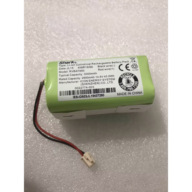 Батарея Shark RV1000 RV1000S RV1001 RV912S JL15 RVBAT850 3000mah 43.0Wh 14.8В Servise Original