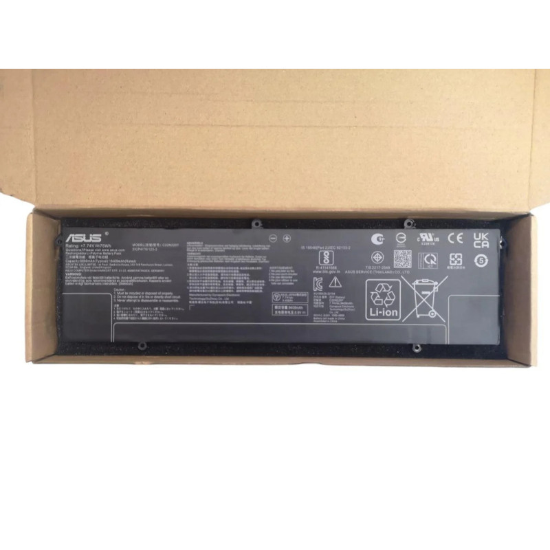 Батарея Asus Vivobook S14 K5404 K5404VA S15 S5504VN K5504VN K5504VA C22N2207 9690mah 75Wh 7.74B Servise Original Батарея Asus Vivobook S14 K5404 K5404VA S15 S5504VN K5504VN K5504VA C22N2207 9690mah 75Wh 7.74B Servise Original