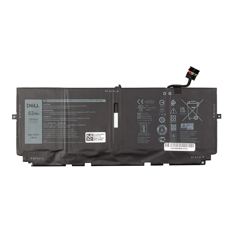 Батарея DELL XPS 13" 9300 i5 FHD 2020 9310 9380 series 2XXFW FP86V WN0N0 0722KK 722KK 6500mah 52Wh 7.6В Original