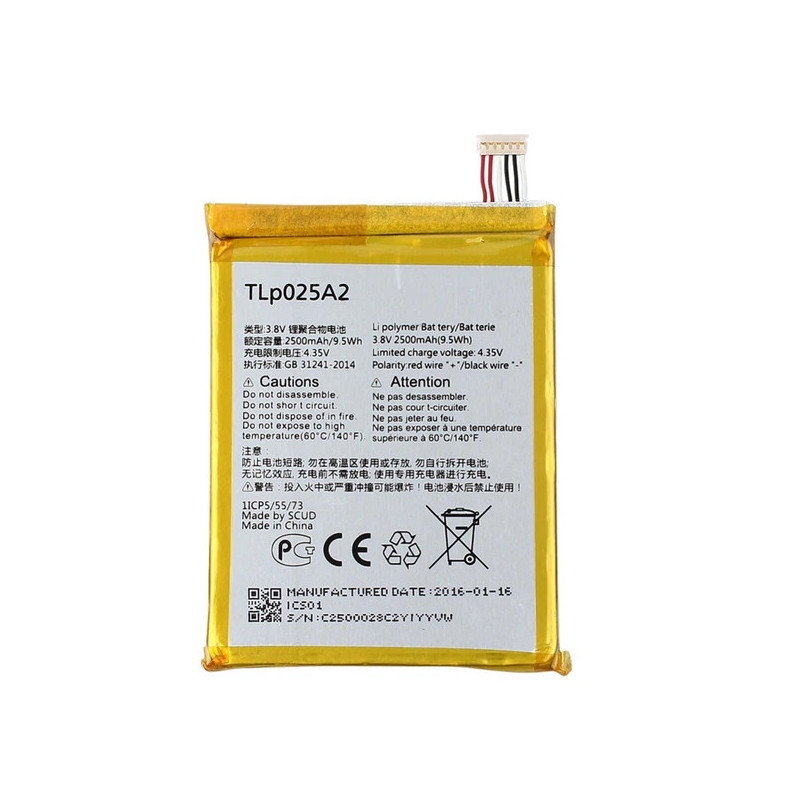 Батарея Alcatel TLP025A2 7043D 7047D 8000D 8008D 6043D Blackberry Z3 3.8B 2500mah