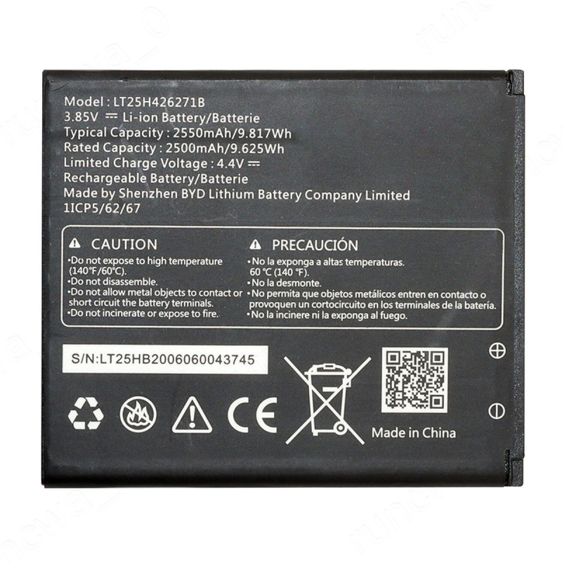 Батарея AT&T Radiant Core LT25H426271B U304AA BLU View 1 3.85B 2550mah