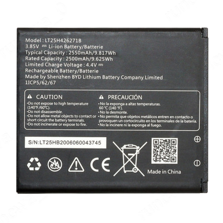 Батарея AT&T Radiant Core LT25H426271B U304AA BLU View 1 3.85B 2550mah