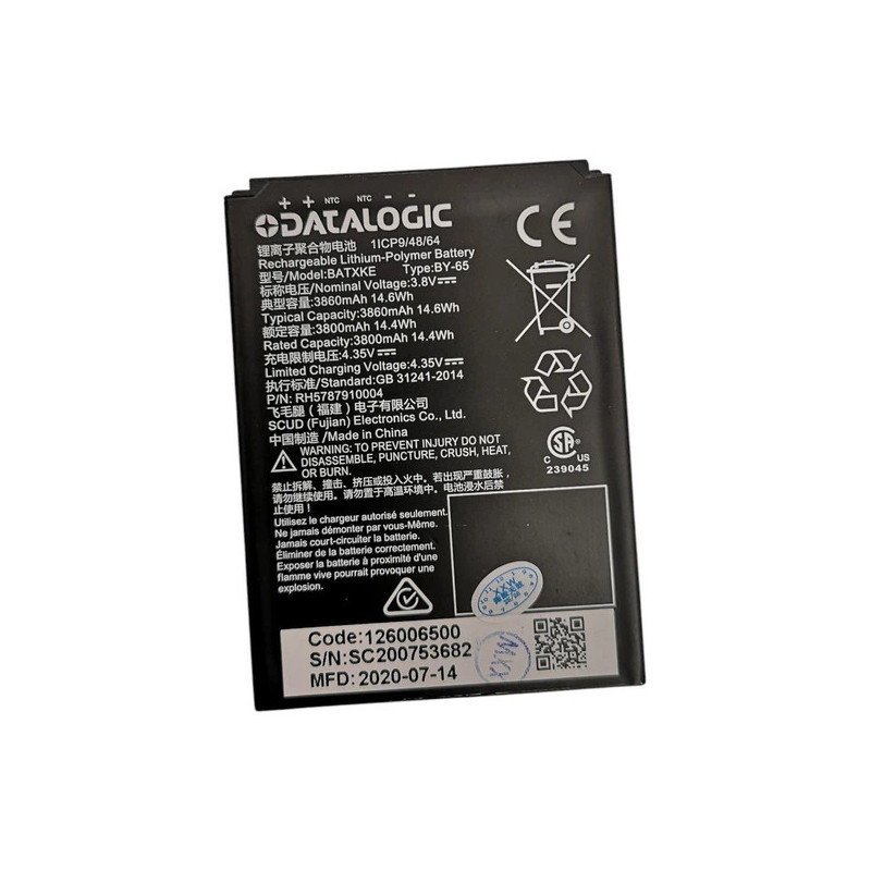 Батарея Datalogic Memor-K Mobydata M71 RHS5787910004 XQ406 BATXKE BY-65 3860mah 14.6Wh 3.8B Orig Батарея Datalogic Memor-K Mobydata M71 RHS5787910004 XQ406 BATXKE BY-65 3860mah 14.6Wh 3.8B Orig