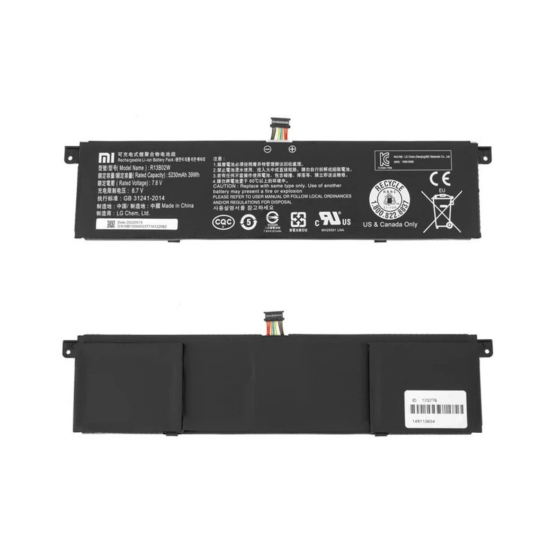 Батарея Xiaomi Mi Book Air 13.3 161301-01 07 CN FB FC AI R13B01W R13B02W 5230mah 39Wh Original