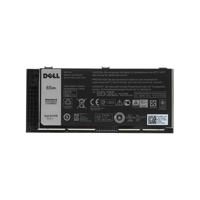 Батарея DELL Precision M6600 M6800 FV993 FJJ4W T3NT1 PG6RC N71FM 8550mah 97Wh 12.6B Original
