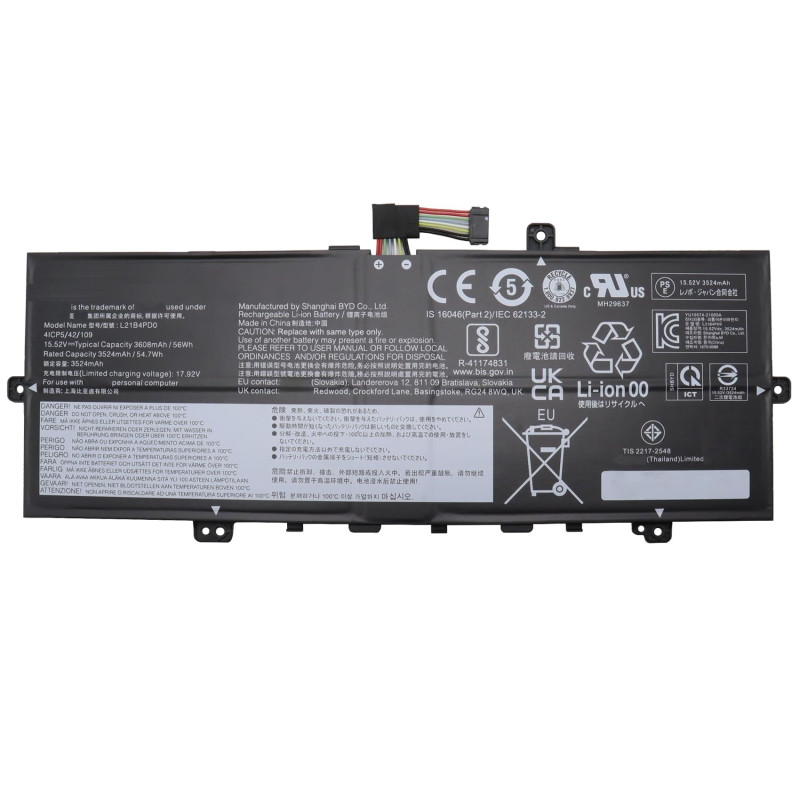 Батарея Lenovo ThinkBook Plus G4 13s G4 13x L21B4PD0 L21C4PD0 L21M4PD0 3608mah 56Wh 15.52В Original