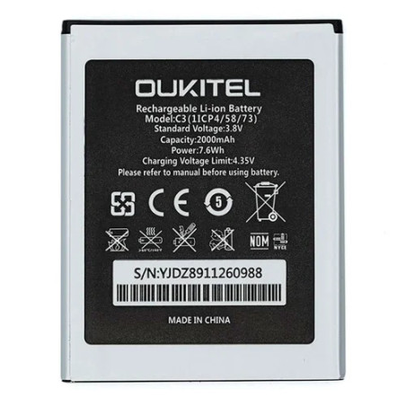 Батарея Oukitel c3 Bravis a503 Joy S-TELL M510 2000mah 3.8B