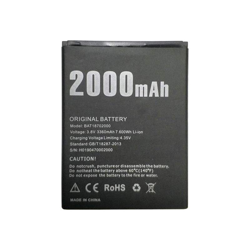 Батарея Doogee x50 x50L bat18702000 3.8B 2000mah Батарея Doogee x50 x50L bat18702000 3.8B 2000mah