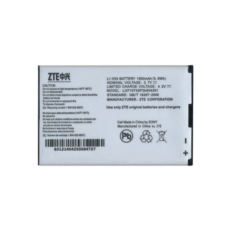 Батарея ZTE E880 R518S R519 R519C V790 U281 U219 U790 N790 L530G N790s LI3715T42P3H654251 1500mah 3.7B