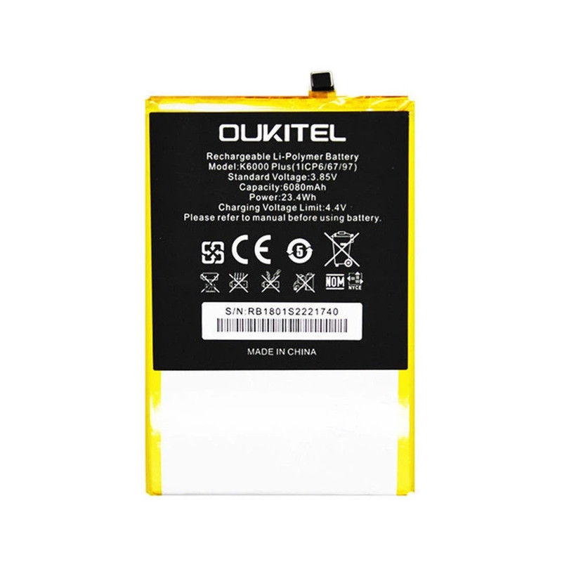 Батарея Oukitel k6000 Plus K10000 Pro Ulefone Power 2 6080mah 3.85B