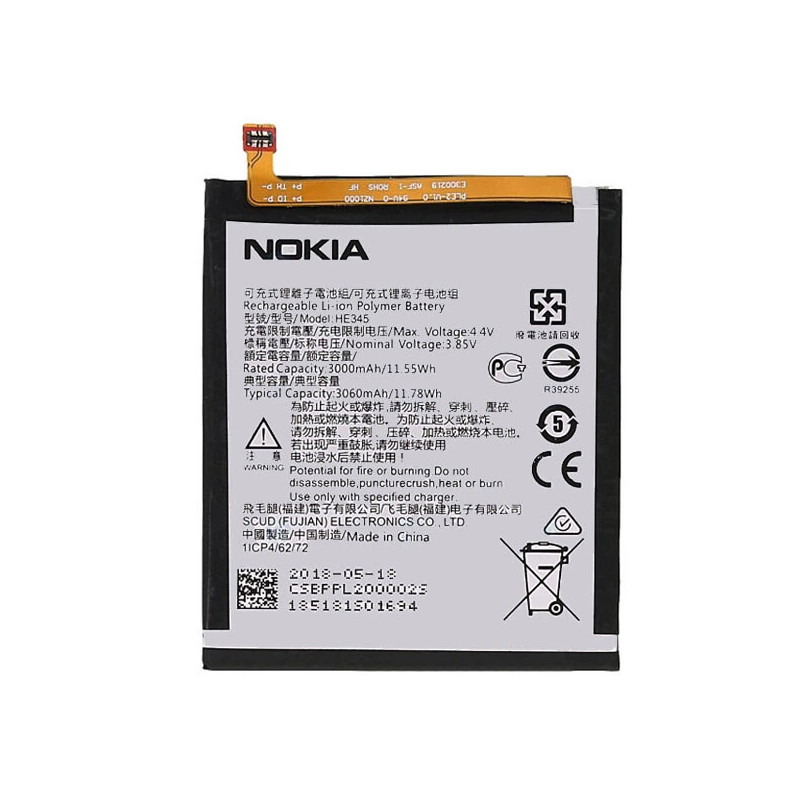 Батарея Nokia 6.1 HE345 TA-1043 TA-1016 TA-1045 TA-1050 TA-1054 TA-1068 TA-1089 3000mah 3.85B Батарея Nokia 6.1 HE345 TA-1043 TA-1016 TA-1045 TA-1050 TA-1054 TA-1068 TA-1089 3000mah 3.85B