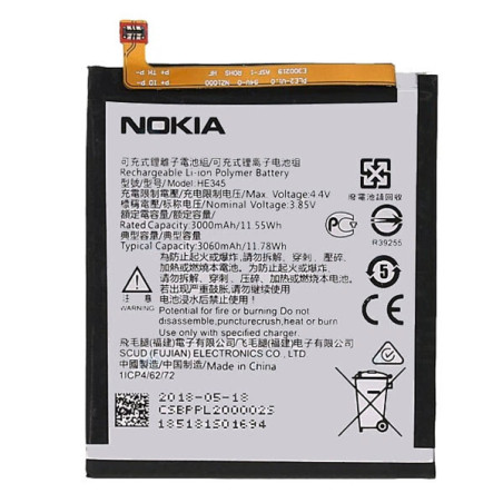 Батарея Nokia 6.1 HE345 TA-1043 TA-1016 TA-1045 TA-1050 TA-1054 TA-1068 TA-1089 3000mah 3.85B