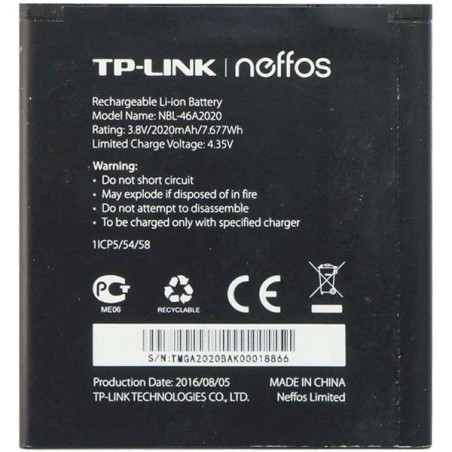 Батарея TP-Link Neffos NBL-46A2020 Y5L TP905A TP801A 2020mah 3.8B