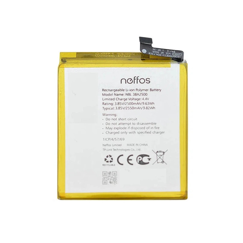 Батарея TP-Link Neffos NBL-38A2500 X1 Lite TP904 2500mah 3.8B Батарея TP-Link Neffos NBL-38A2500 X1 Lite TP904 2500mah 3.8B