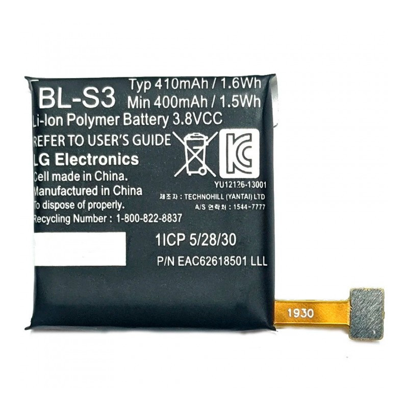 Батарея LG G Watch R W110 W150 BL-S3 400mah 3.8B Батарея LG G Watch R W110 W150 BL-S3 400mah 3.8B