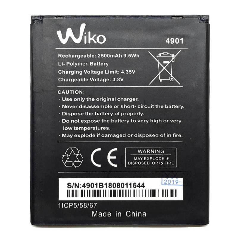 Батарея Wiko 4901 Tommy Tommy 2 2500mah 3.8B