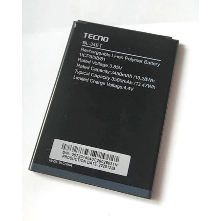 Батарея Tecno BL-38BT 4000mah 3.85B