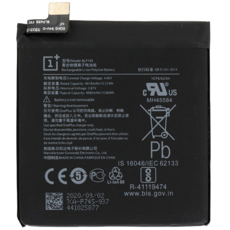 Батарея OnePlus 7T Pro BLP745 4085mah 3.87B Original