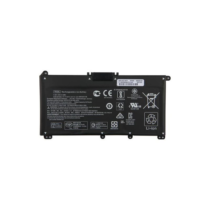 Батарея HP Pavilion 15S-FQ0033UR HSTNN-LB7X HSTNN-LB7J TF03XL X360 14-CD0000NIA 15-CK070NZ 41.9Wh 11.55В 3500mah