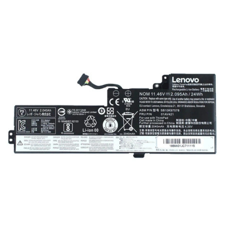 Батарея Lenovo ThinkPad A285 T470 A475 T480 A485 01AV419 01AV420 01AV421 01AV489 SB10K97576 SB10K97578 2040mah 24Wh