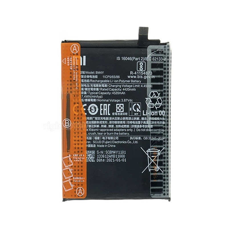 Батарея Xiaomi Mi 11i/X Redmi K40 K40 Pro Poco F3 BM4Y 4520mah 3.8B