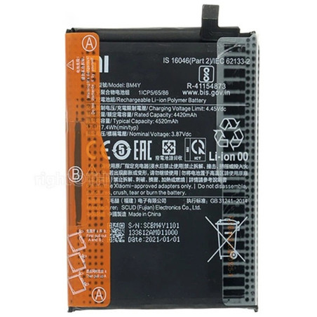 Батарея Xiaomi Mi 11i/X Redmi K40 K40 Pro Poco F3 BM4Y 4520mah 3.8B