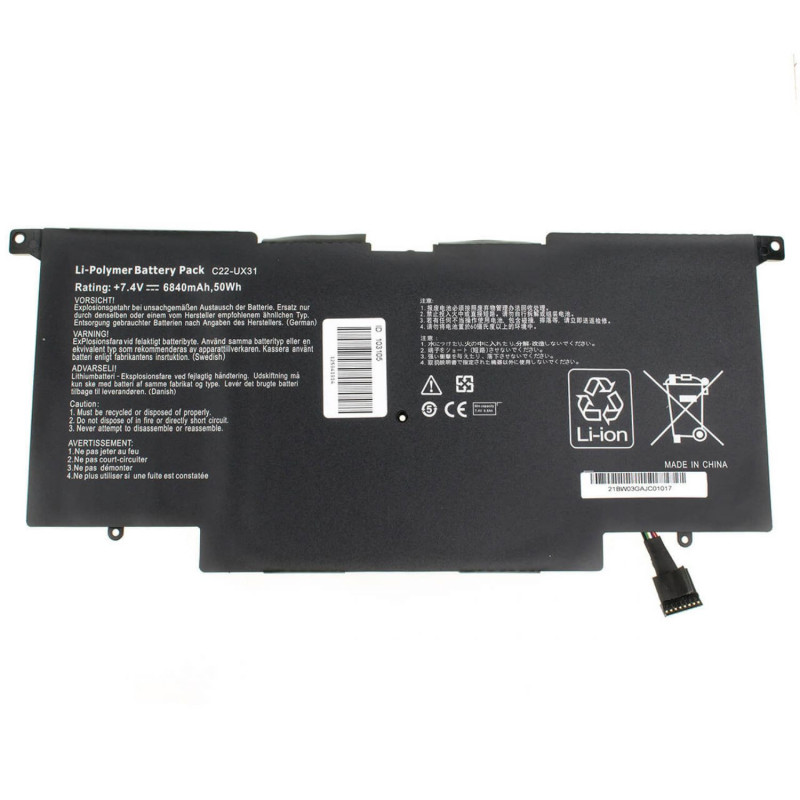 Батарея Asus UX31 UX31A UX31E 0B200-00020100 70-N8N1B1000Z 70-NIO1B1000Z 0B200-00020000 ICP3768110L2 2S2P 6840mah 7.4B