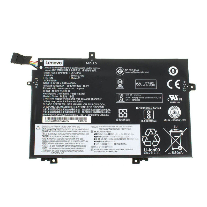 Батарея Lenovo Thinkpad E590 5B10W13890 5B10W13887 5B10W13888 01AV445 01AV448 01AV446 4050mah 11.1B