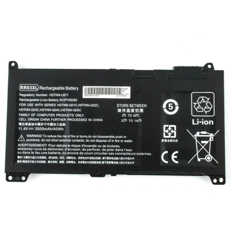 Батарея HP RR03XL 851477-421 851477-541 851477-831 851477-832 851610-850 851610-855 HSTNN-LB7I HSTNN-UB7C HSTNN-LB7I