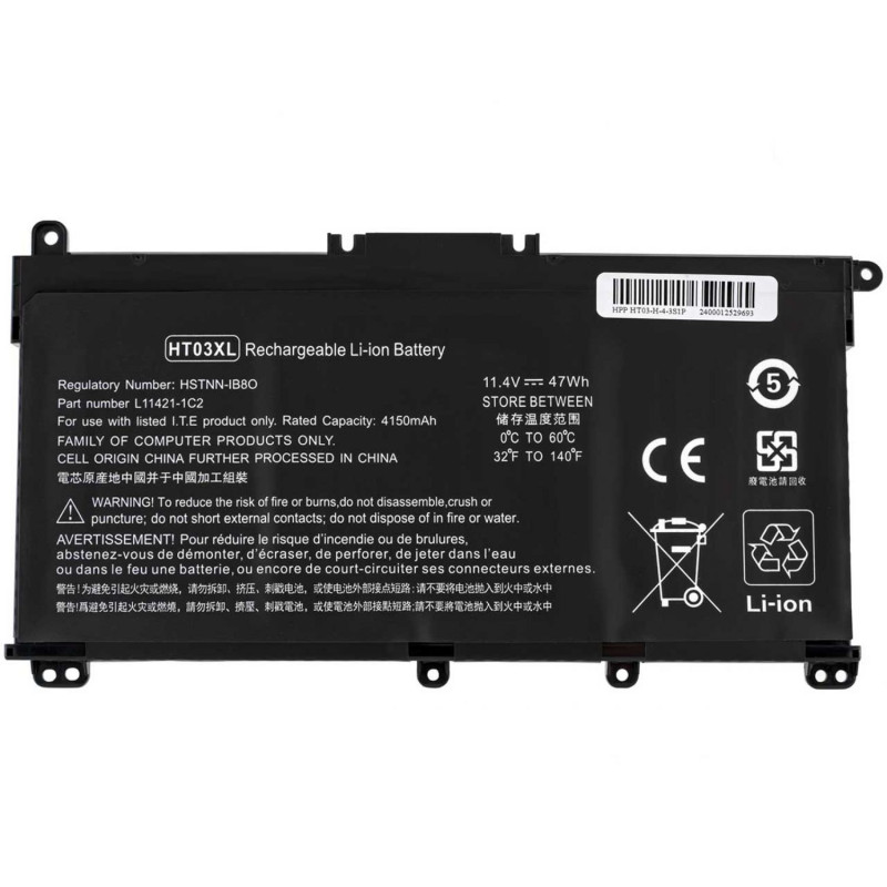 Батарея HP 250 G8 HSTNN-LB7X HSTNN-LB8L HSTNN-LB8M HSTNN-OB1E HSTNN-OB1H HSTNN-UB7J HSTNN-UB7Q HSTN HT03XL 4150mah 11.4B