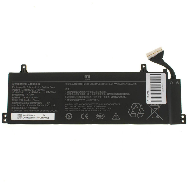 Батарея Xiaomi Redmi G Gaming 16 G16B01W 3620mah 15.2B