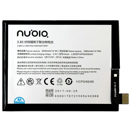 Батарея ZTE Li3936T44P6h836542 Nubia M2 NX551J 3630 mAh