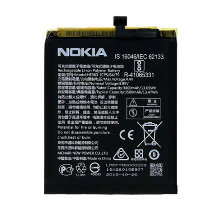 Батарея Nokia 3.1 Plus HE363 HE362 HE376 HE377 TA-1118 TA-1125 TA-1113 TA-1117 TA-1124 TA-1125 8.1 X71 3400 3500 mAh