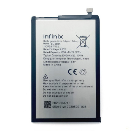 Батарея Infinix BL-58BX Hot 9 X680 X680B X680C 10 X688C X688B 11 12 X6817 X6816C X6816 20 AAA