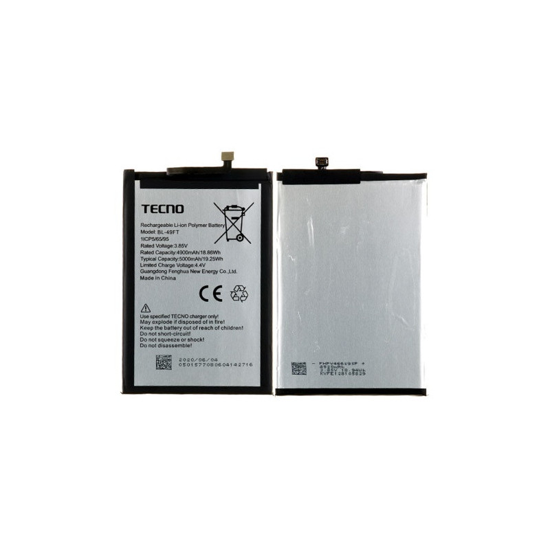 Батарея Tecno BL-49FT Spark 9 8 8P 8C 7 Pro 7P 6 Go 5 5 Pro 5 2020 2021 2022 Pop 4 4 Pro 5 LTE Camon 15 15 Air 4900 mAh Батарея Tecno BL-49FT Spark 9 8 8P 8C 7 Pro 7P 6 Go 5 5 Pro 5 2020 2021 2022 Pop 4 4 Pro 5 LTE Camon 15 15 Air 4900 mAh