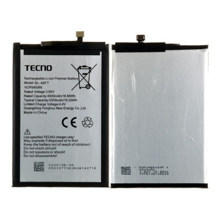 Батарея Tecno BL-49FT Spark 9 8 8P 8C 7 Pro 7P 6 Go 5 5 Pro 5 2020 2021 2022 Pop 4 4 Pro 5 LTE Camon 15 15 Air 4900 mAh